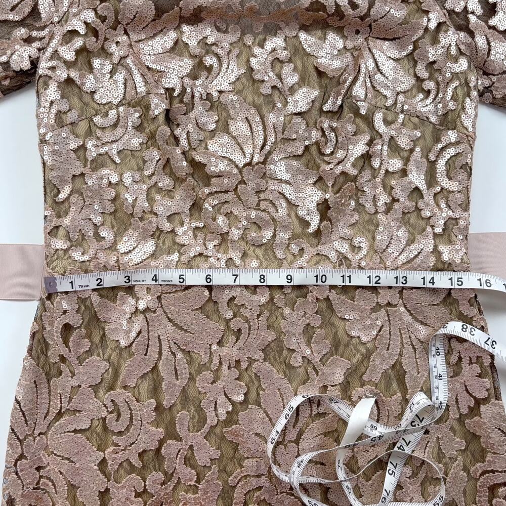 NWT Tadashi Shoji Paillette Embroidered Gown in Gisng Size 12 - Picture 14 of 16